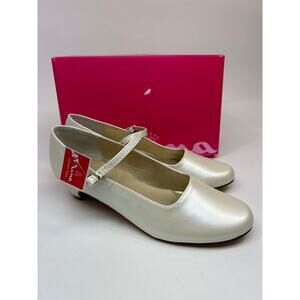 Nina Seeley Bone Pearlize Mini Heels Size 5 1/2 M‎